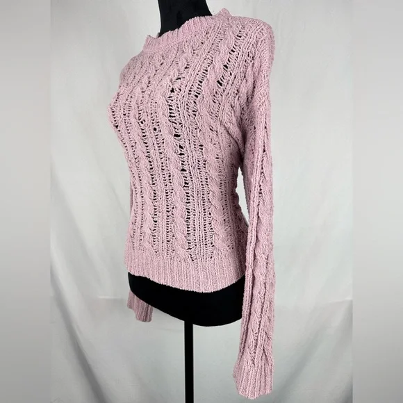 American Eagle Outfitters Pink Cable Knit Sweater - Picture 3 of 8